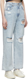SJYP Blue Distressed Jeans