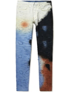 Givenchy - Slim-Fit Tapered Distressed Tie-Dyed Jeans - Blue