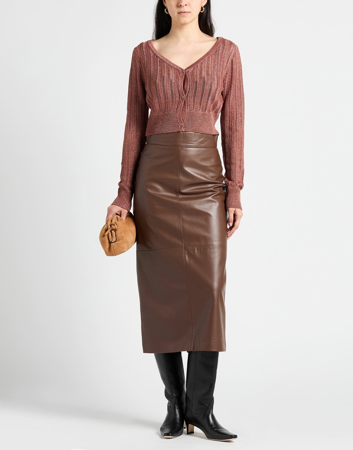 Majestic Filatures Womens Cardigan in Brown