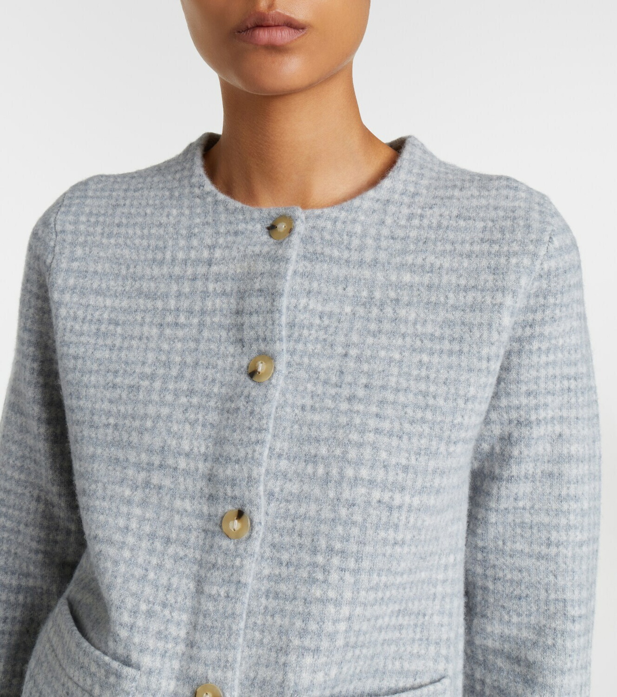Vince Checked wool and cashmere cardigan