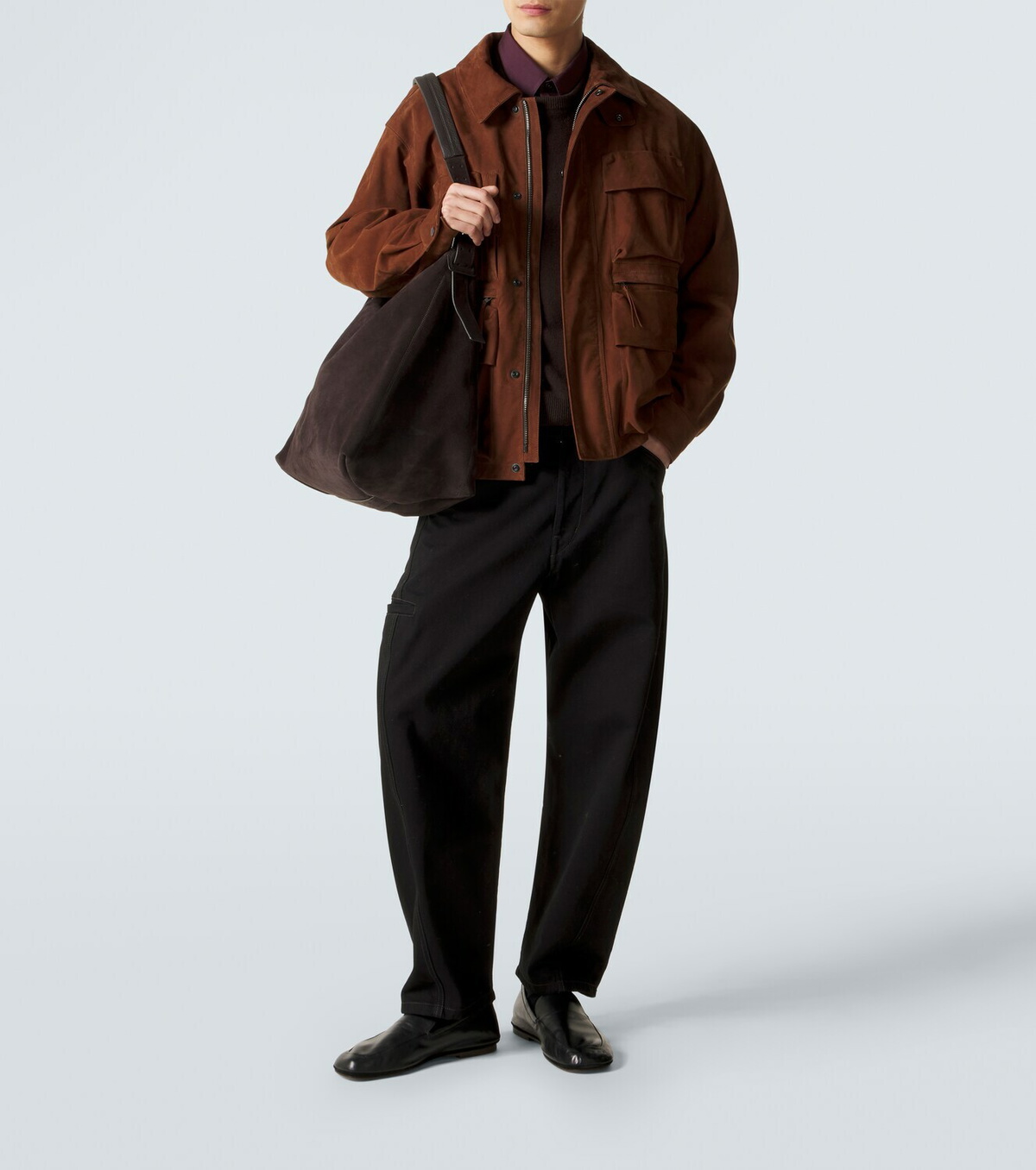 Lemaire Belted suede shoulder bag