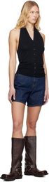 Levi's Navy High Rise Baggy Denim Shorts