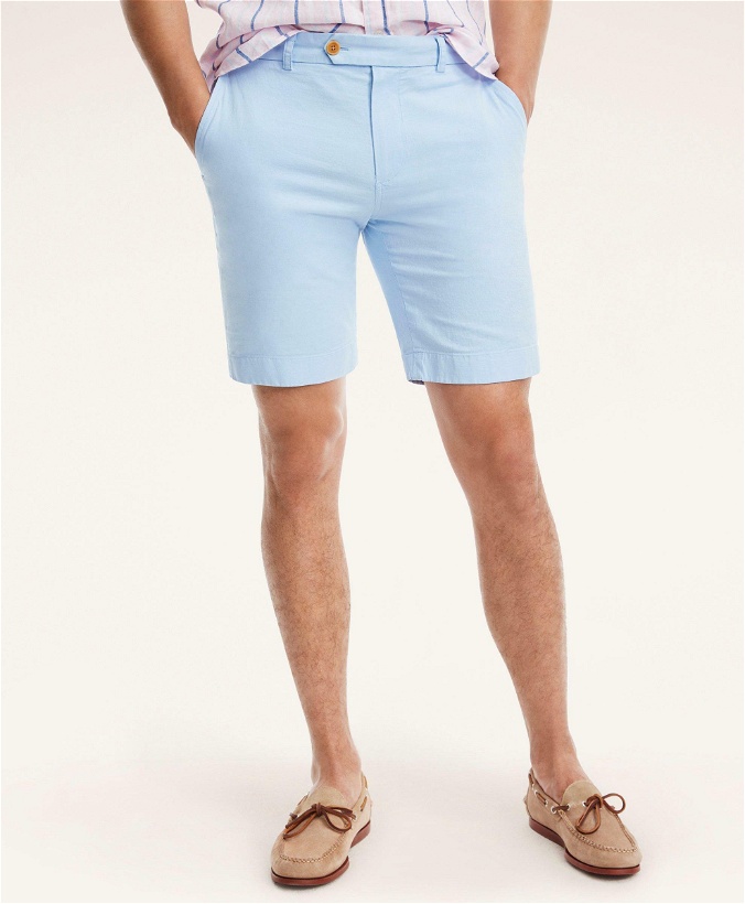 Photo: Brooks Brothers Men's Stretch Cotton Linen Shorts | Chambray