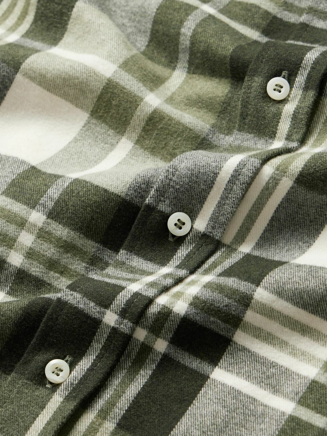 Brunello Cucinelli - Checked Cotton-Flannel Shirt - Green Brunello