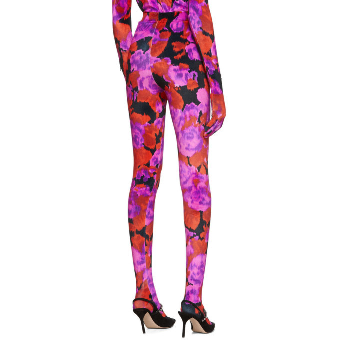 Richard Quinn Red Floral Leggings
