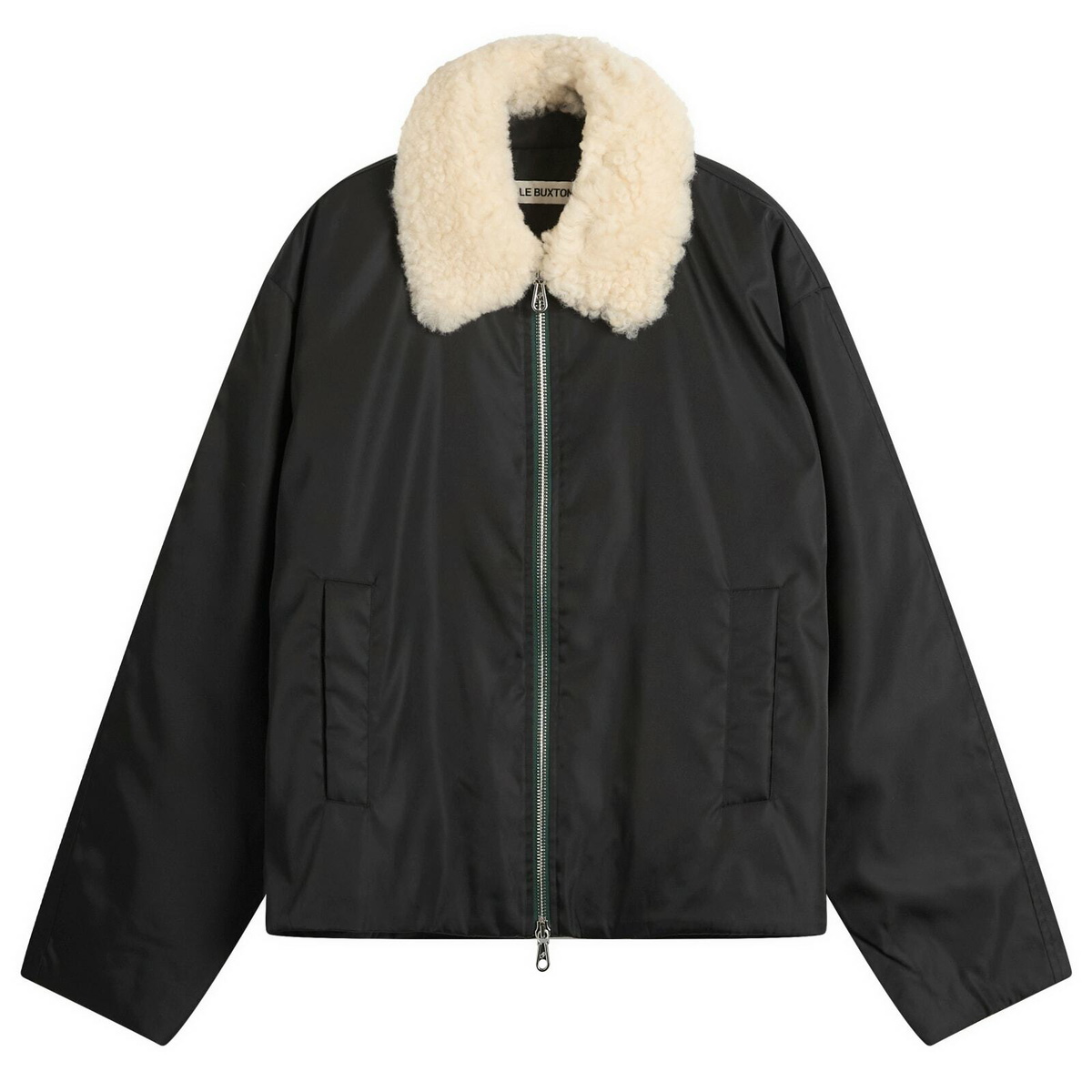Cole Buxton Men's High Pile Collar Cargo Jacket in Black