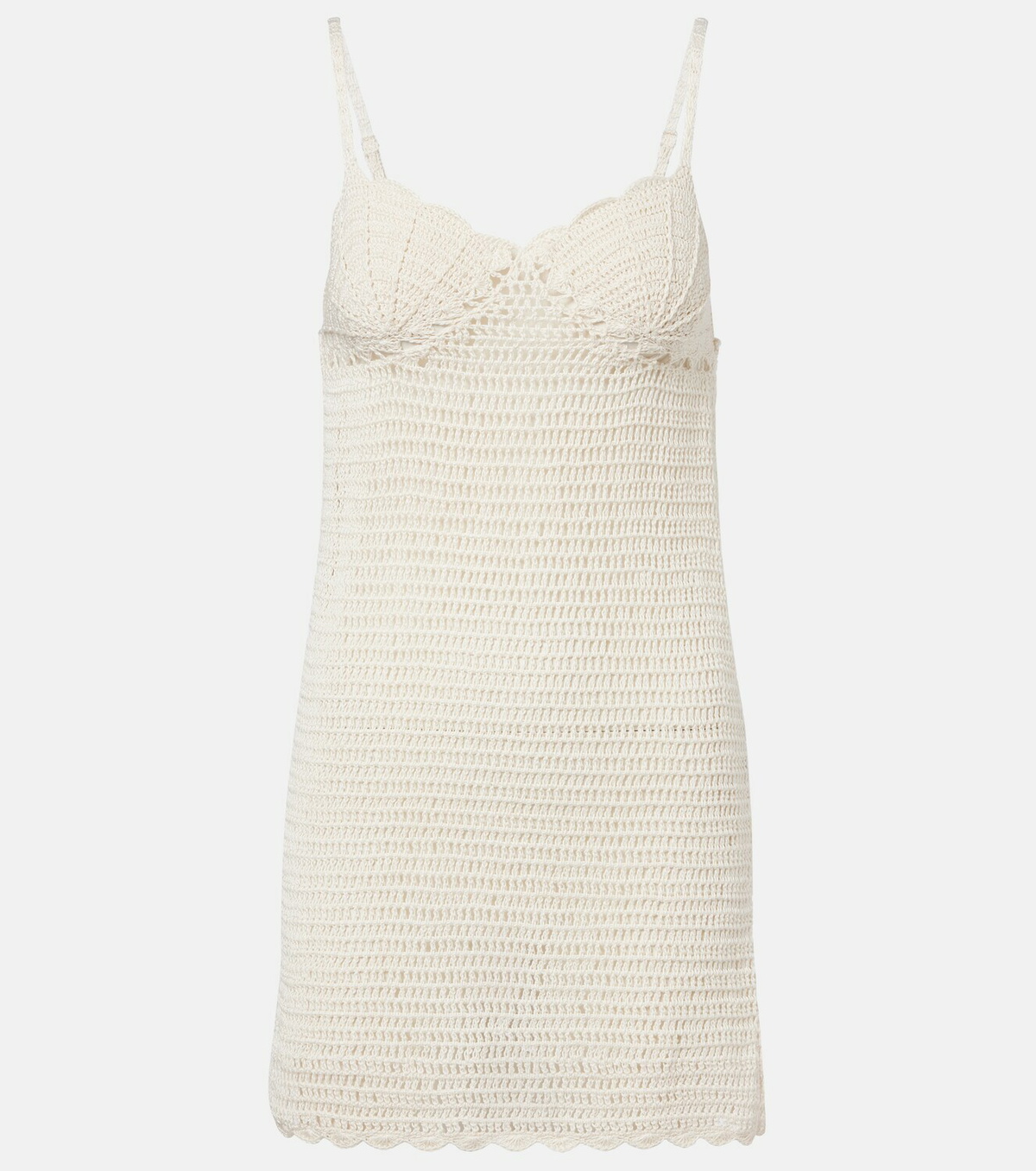 Anna Kosturova Crochet scalloped cotton minidress