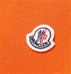 Moncler - Contrast-Tipped Cotton-Piqué Polo Shirt - Orange
