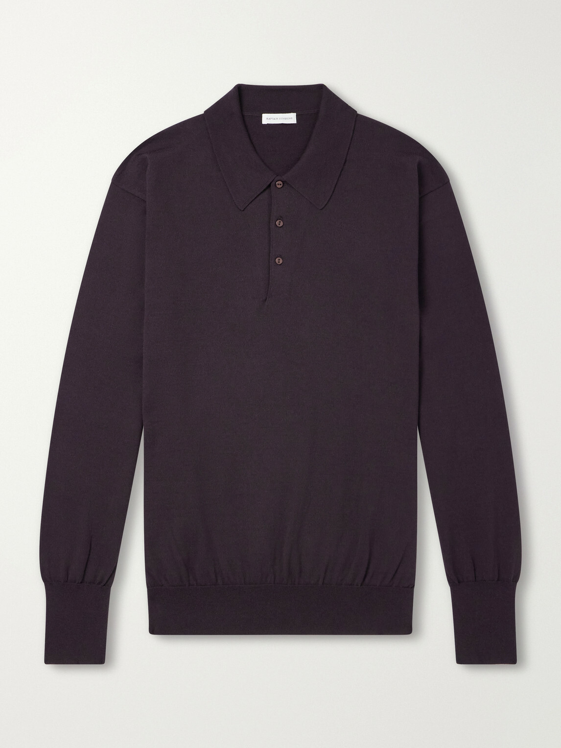 Kaptain Sunshine - Wool and Cotton-Blend Polo Shirt - Brown