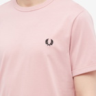 Fred Perry Men's Ringer T-Shirt in Chalky Pink