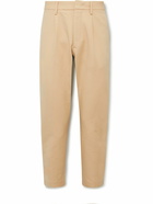 NN07 - Bill Straight-Leg Cropped Pleated Stretch-Cotton Trousers - Neutrals