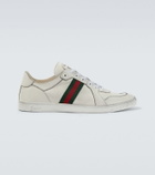 Gucci Stretch Web Stripe leather sneakers