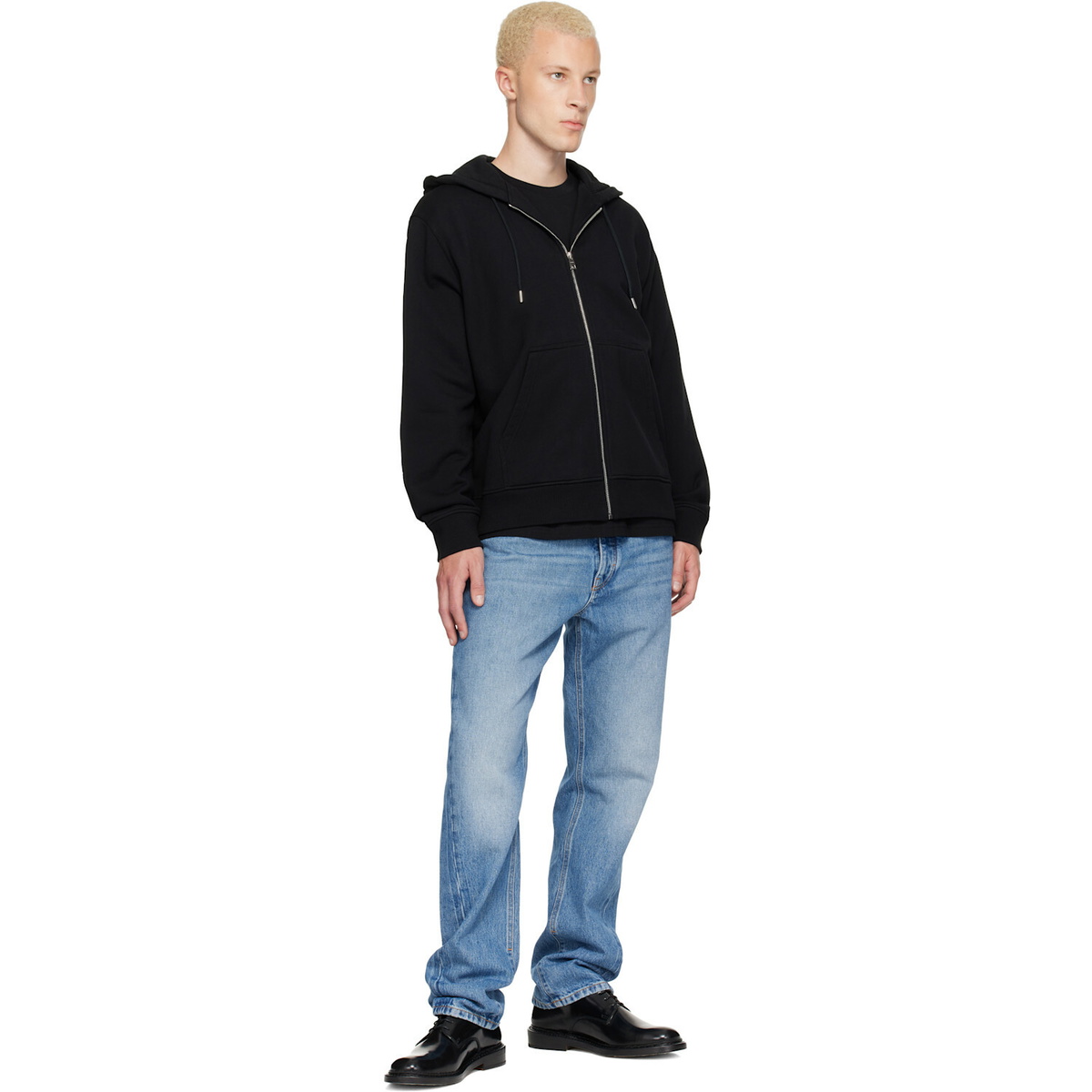 Givenchy Black Zipped Photographic Negative Print Hoodie