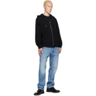 Givenchy Black Zipped Photographic Negative Print Hoodie