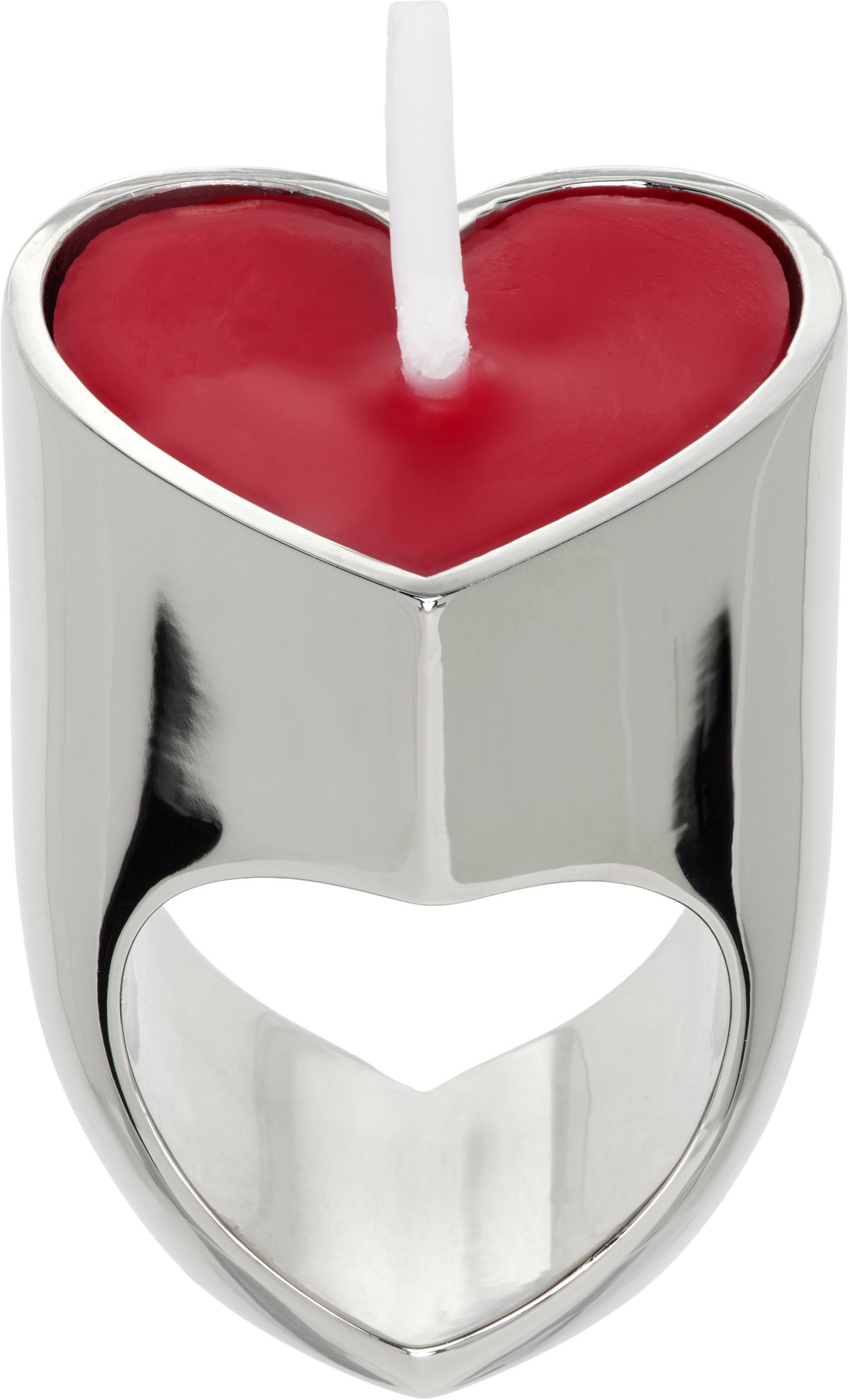 I'm Sorry by Petra Collins SSENSE Exclusive Silver D'heygere Edition Heart Candle Ring