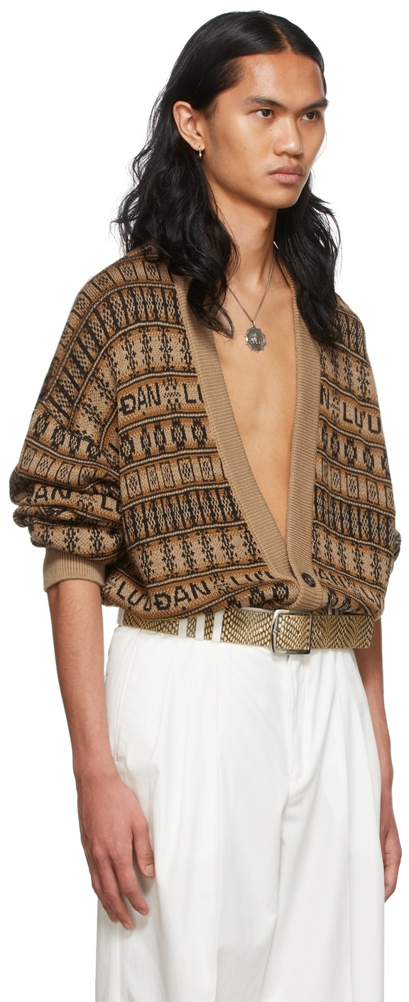 LU'U DAN SSENSE Exclusive Tan Wool Cardigan