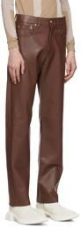 MISBHV Brown Faux-Leather Trousers