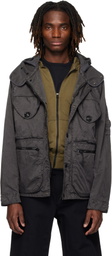 C.P. Company Gray Panama-R Mixed Goggle Jacket