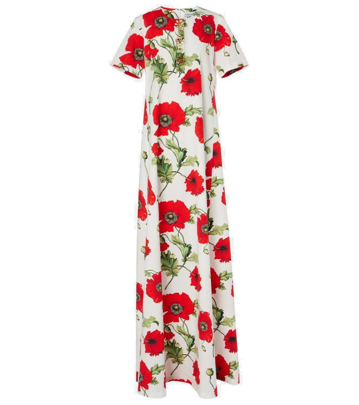 Photo: Oscar de la Renta Embellished floral cotton poplin gown
