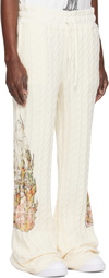 Who Decides War Off-White Flame Glass Cable Knit Sweatpants