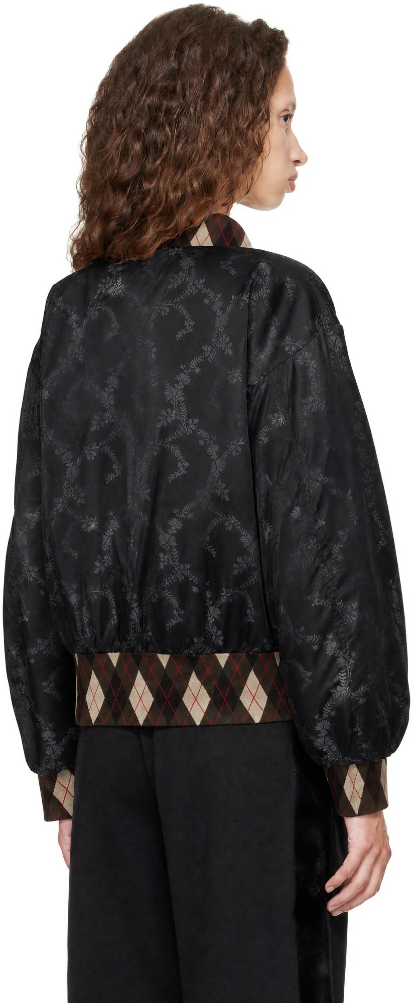 Chopova Lowena Black Crescent Bomber Jacket