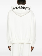 Lanvin White Logo-Embroidered Cotton Hoodie