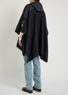 Moncler Hooded Shell and Wool-blend Cape Coat - Black - One Size