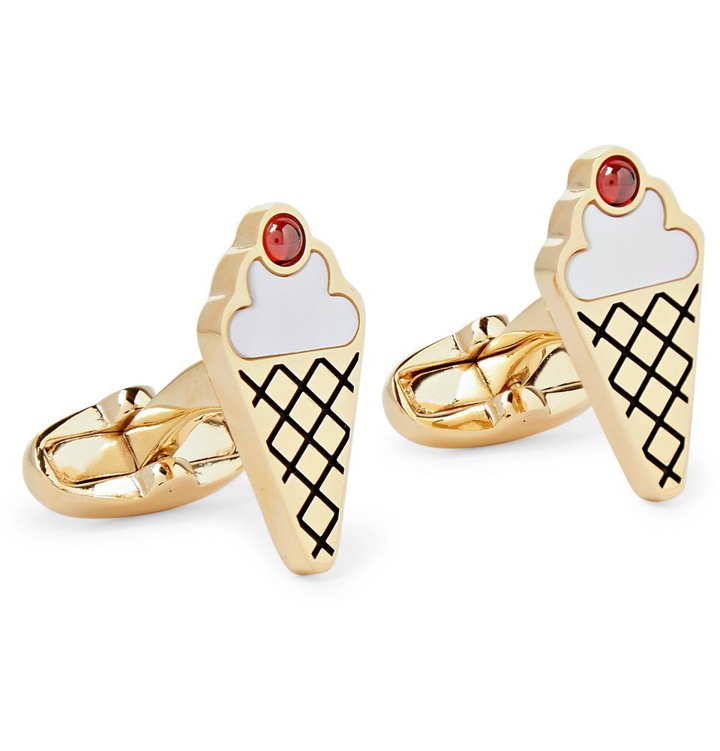 Photo: Paul Smith - Gold-Tone, Enamel and Mother-of-Pearl Cufflinks - Gold