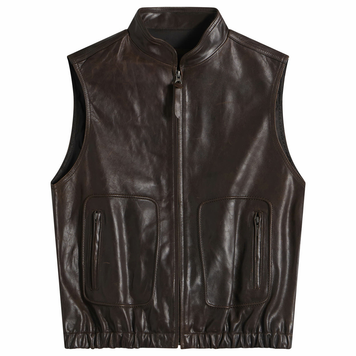 Nothing Written Women's Heritage Leather Vest in Dark Mocha