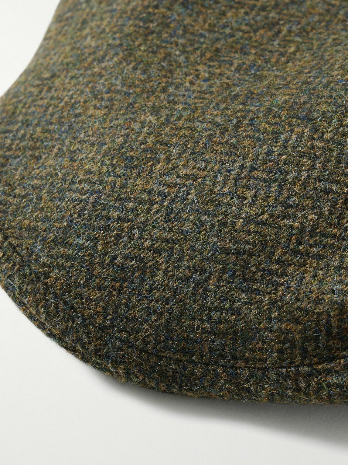 Anderson & Sheppard - Herringbone Wool-Tweed Flat Cap - Green
