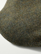 Anderson & Sheppard - Herringbone Wool-Tweed Flat Cap - Green