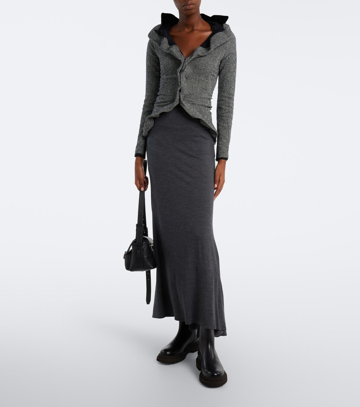 Junya Watanabe Wool jersey maxi skirt