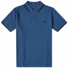 Fred Perry Authentic Men's Slim Fit Twin Tipped Polo Shirt in Midnght Blue/Navy