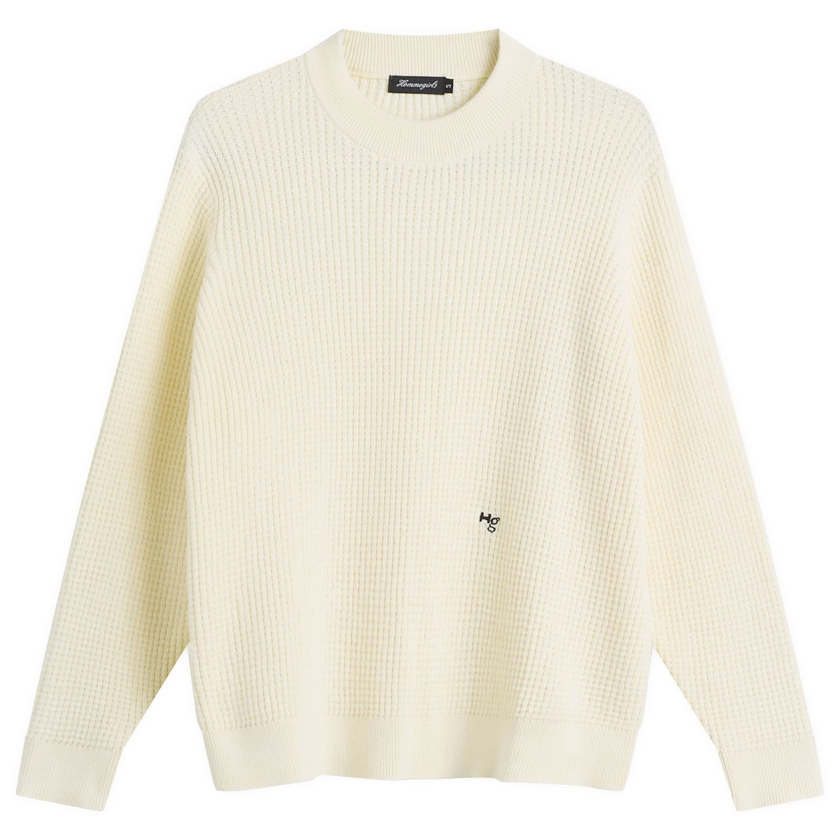 Hommegirls Women's Waffle Knit Pullover in Cream