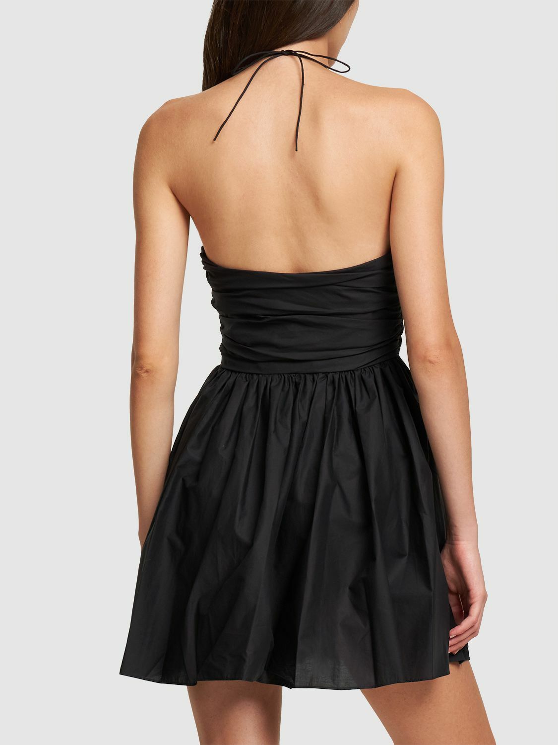 MATTEAU Ruched Organic Cotton Poplin Mini Dress Matteau
