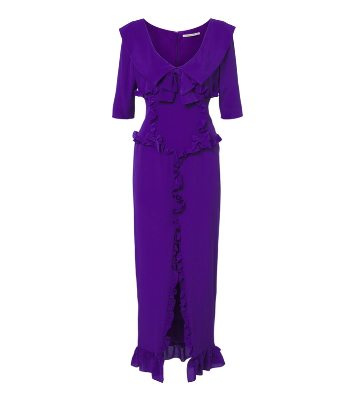 Photo: Alessandra Rich Ruffled silk crêpe de chine midi dress