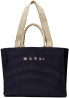 Marni Navy East-West Small Tote