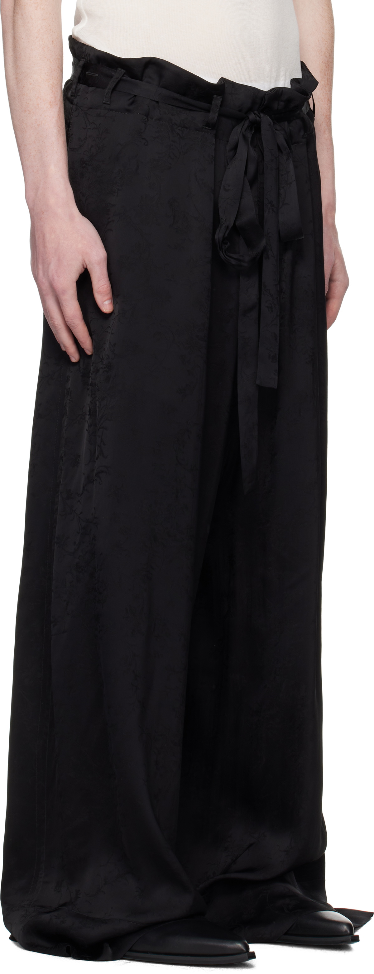Ann Demeulemeester Black Bruse Wide Lounge Pants