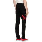 AMIRI Black Staggered Logo Skinny Jeans