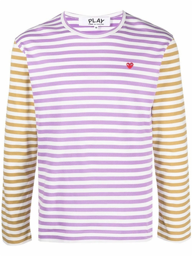 Photo: COMME DES GARCONS PLAY - Logo Striped Long Sleeve T-shirt