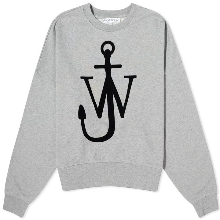 Photo: JW Anderson Women's Anchor Logo Sweatshirt in Grey Melange