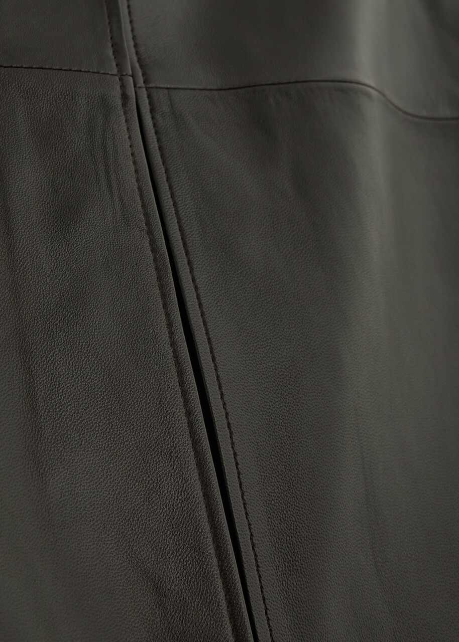 Arma Arkina Panelled Leather Midi Skirt Brown