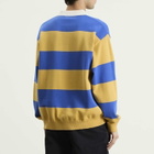 BEAMS Men's 7 Gauge Stripe Knit Rugby Shirt in Yellow