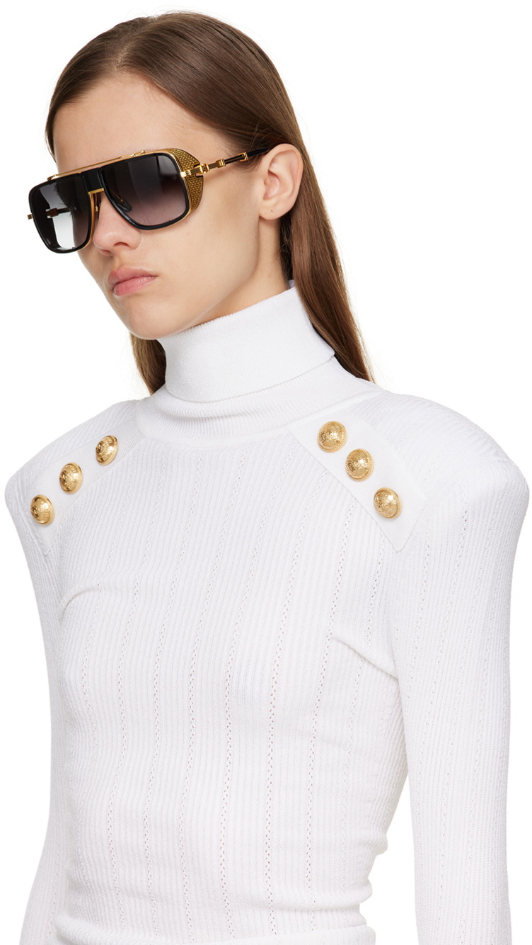 Balmain Gold & Black O.R. Sunglasses