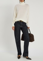 Toteme Turtle-neck Fine-knit Wool Jumper Ecru