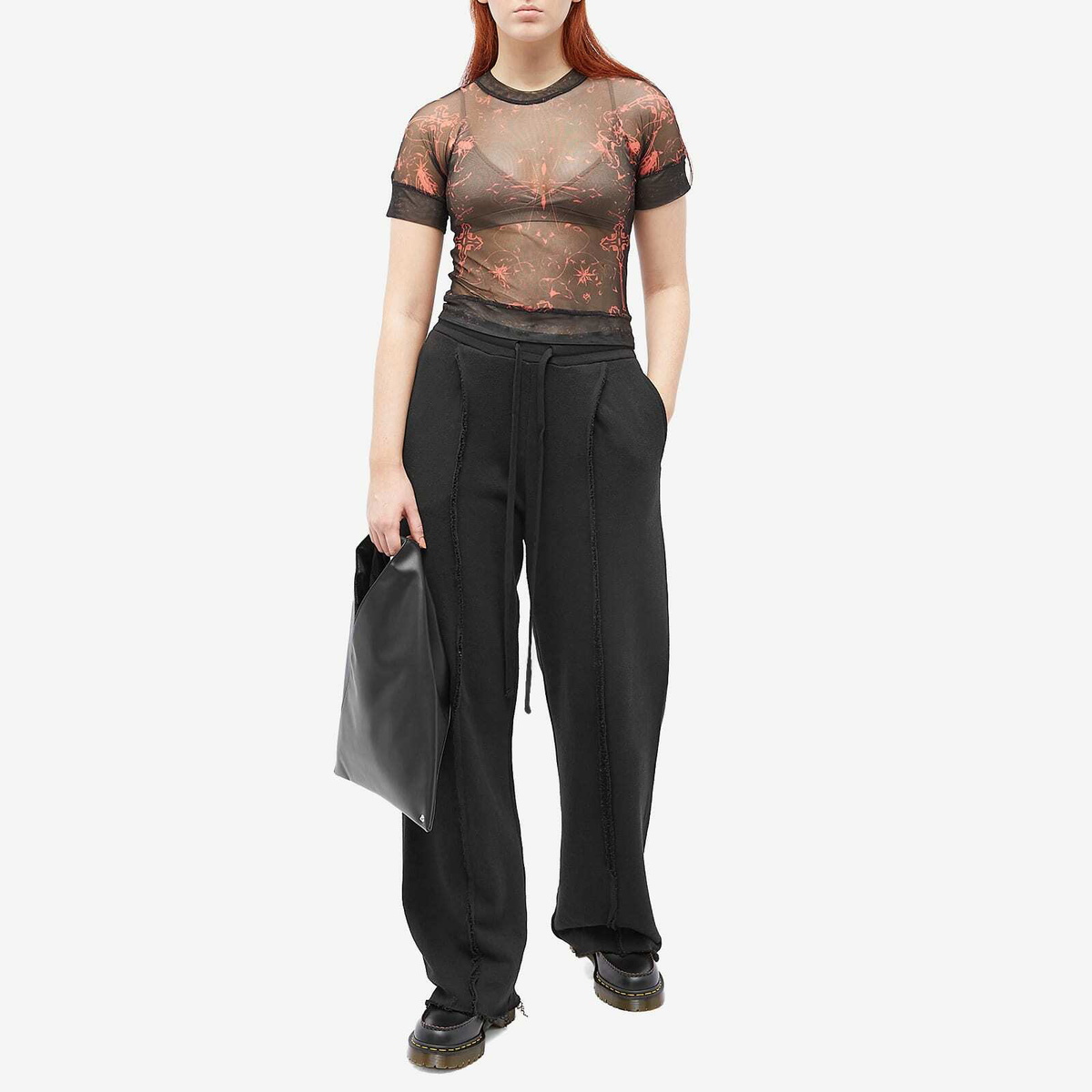 R13 Women s Exposed Seam Wide Leg Sweatpants in Black R13