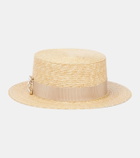 Roger Vivier Très Vivier embellished raffia boater hat