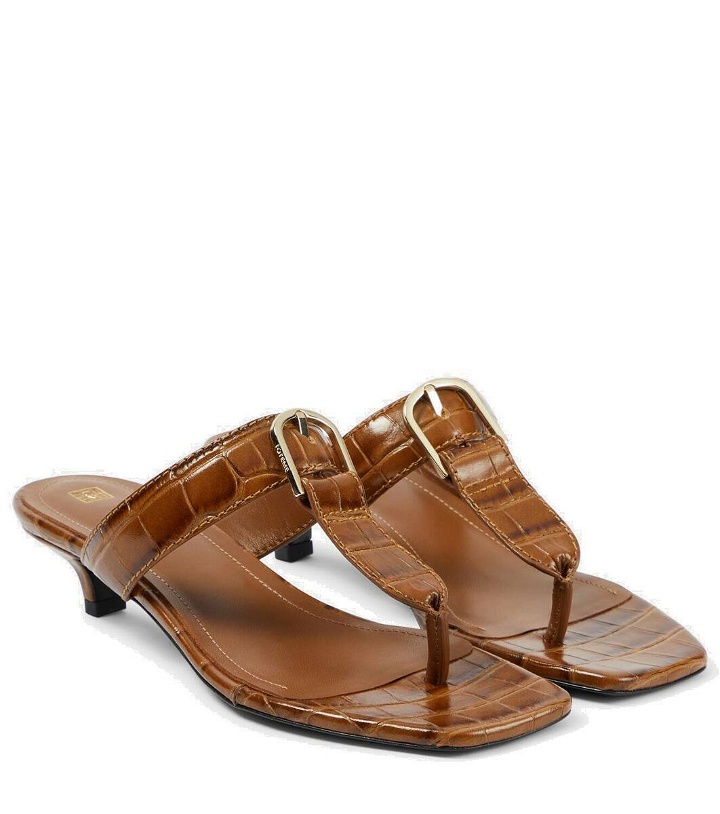 Photo: Toteme Belted croc-effect leather thong sandals