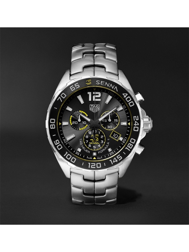 Photo: TAG Heuer - Formula 1 x Senna Chronograph 43mm Stainless Steel Watch, Ref. No. CAZ101AF.BA0637 - Black