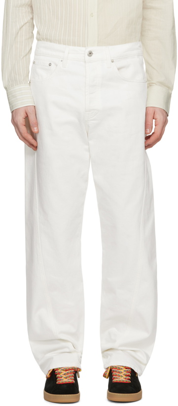Photo: Lanvin White Twisted Jeans